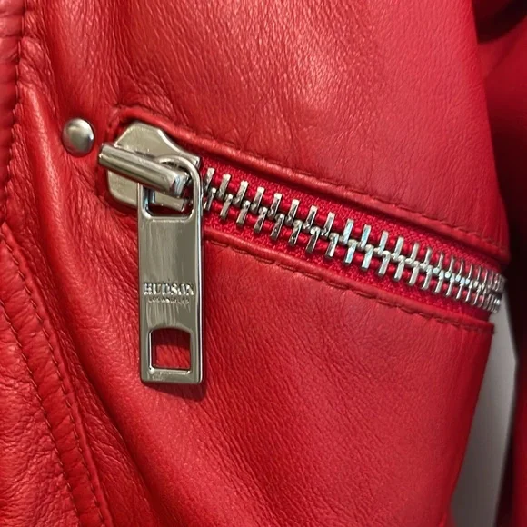 Hudson Soft Red Leather Jacket - Picture 6 of 6